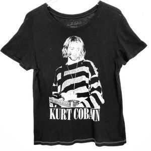 Kurt Cobain Graphic Tee Black Women's Size Large
